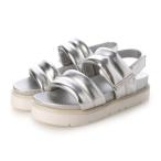 ミネトンカ MINNETONKA プラットフォームパフィストラップサンダル 25m02-sil (SILVER)