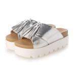ミネトンカ MINNETONKA タッセル厚底サンダル 23m06-sil (SILVER)