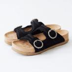 ショッピングMINNETONKA ミネトンカ MINNETONKA スエードダブルベルトサンダル geor-cl-bl （BLACK）