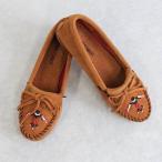 ミネトンカ MINNETONKA 刺繍モカシン thunderbird-602tb-br （BROWN）