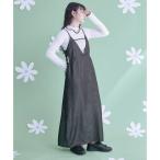 ミエット miette ダンガリーサイドカットキャミソールワンピース (ブラック)