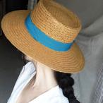 ショッピングストローハット カンカン帽子紫外線対策ストローハット大人