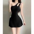  Mini Mini магазин miniministore One-piece купальный костюм женский моно kini Корея способ [ товары без возможности возврата ] ( черный )