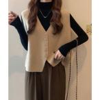 ミニミニストア miniministore ニットベスト ニットジレ 重ね着 秋冬服 （ベージュ）