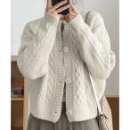 ミニミニストア miniministore 暖かいケーブル編みニットカーディガン秋冬 （オフホワイト）