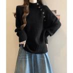 ニットトップス 体型カバー 長袖秋冬服