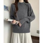 ニットトップス 体型カバー 長袖秋冬服