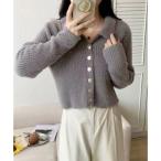 ミニミニストア miniministore シャギーカーディガンゴールドボタン韓国風 （グレー）