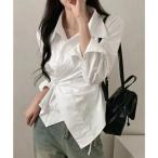 長袖ラップブラウス カシュクール春服秋服