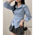 長袖ラップブラウス カシュクール春服秋服