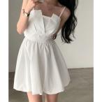 ミニミニストア miniministore バルーンキャミワンピース韓国風ミニワンピ （ホワイト）