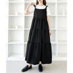 ミニミニストア miniministore ティアードキャミワンピース重ね着ロング丈 （ブラック）