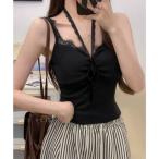 ミニミニストア miniministore カップ付きキャミソールホルターネック夏服 （ブラック）