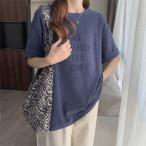 立体ロゴtシャツ 韓国チュニックロンT