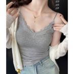 ミニミニストア miniministore カップ付きキャミソールレーストリムキャミ （グレー）