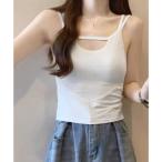 ミニミニストア miniministore カップ付きキャミソールセクシー胸元韓国風 （ホワイト）