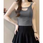 ミニミニストア miniministore カップ付きキャミソールセクシー胸元韓国風 （ダークグレー）
