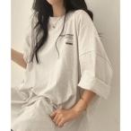 ミニミニストア miniministore オーバーサイズ 英文字ロゴ 半袖Tシャツ （グレイッシュベージュ）