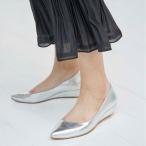 モード エ ジャコモ MODE ET JACOMO 【全天候対応】ポインテッドウェッジソールレインパンプス （シルバー）