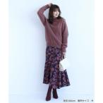 マイストラーダ Mystrada シフォンジャガード切り替えスカート (紺)