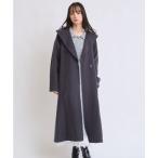 ショッピングショール ノエラ NOELA  ベルト付きショールカラーウールリバーコート （チャコールグレー）