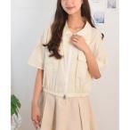 ショッピングレディ 夏 ビビッドレディ VIVIDLADY 半袖ジャンバー レディース 夏 半袖 ブルゾン （クリーム）