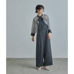 ニアナ niana ボウタイボレロ付きオールインワンワイドパンツドレス 結婚式 パーティードレス 同窓会 成人式 お呼ばれ （ネイビー）