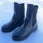 ショッピングアイス オルテンシア Ortensia ファスナーニットブーツ アイスグリップソール （sumire black）