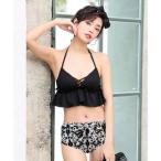  стиль boOSYAREVO [ сеть ограничение ]gya The - оборка bell tedo плавание одежда купальный костюм [ товары без возможности возврата ] ( черный × OLTE (Optical Line Transmission Equipment) ga)