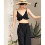  стиль boOSYAREVO [ сеть ограничение ][3 позиций комплект ] оборка × полоса комплект бикини [ товары без возможности возврата ] ( черный × полоса )