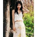  стиль boOSYAREVO [ сеть ограничение ][3 позиций комплект ] разрез юбка имеется оборка Cami плавание одежда купальный костюм [ товары без возможности возврата ] ( белый ×botanikaru