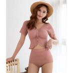  стиль boOSYAREVO [ сеть ограничение ] summer вафля плавание одежда купальный костюм [ товары без возможности возврата ] ( ракушка розовый )