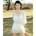  стиль boOSYAREVO [ сеть ограничение ][3 позиций комплект ] перо × гонки чистый комплект купальный костюм ( белый )