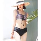  стиль boOSYAREVO [ сеть ограничение ] в клетку гонки выше лента плавание одежда купальный костюм [ товары без возможности возврата ] ( балка gun ti- проверка )