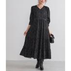 ピエロ Pierrot 【低身長向け】ドットティアードワンピース （ブラック）