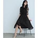 プールヴー PourVous ロング&七分袖フォーマルアシンメトリー大きいサイズ結婚式ワンピースドレス パーティードレス 20代 30代 40代 （ブ