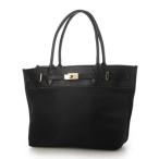 ＜ロングセラー＞【テレビ ドラマ着用アイテム】ペルケ perche ナイロン牛革ヒネリ金具トートバッグ （BK）