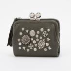 ショッピングがま口 ペルケ perche マルチスタッズがま口二つ折りウォレット （GY）