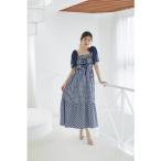 トッコクローゼット tocco closet フロントリボン付きリボンショルダーギンガムチェックワンピース