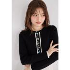 トッコクローゼット tocco closet パールビジュー装飾バイカラーカーディガン