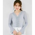 ショッピングスパンコール トッコクローゼット tocco closet スパンコール入りレース装飾リブニットカーディガン