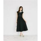 トッコクローゼット tocco closet 2WAYレース襟付き配色ライン入りニットワンピース