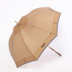 ポロ ラルフ ローレン POLO RALPH LAUREN 雨傘 長傘 ボーダー ライン ポロベア ロゴ グラスファイバー (ベージュ)