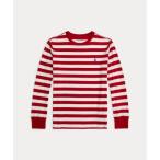 ポロ ラルフ ローレン POLO RALPH LAUREN (ボーイズ 8才?20才)ストライプド コットン ロングスリーブ Tシャツ （600レッド