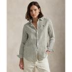 ポロ ラルフ ローレン POLO RALPH LAUREN クラシック フィット ストライプド リネン シャツ (300グリーン)