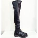 ポエベ POEVE ソフトレザーニーハイロングブーツ （ブラック）