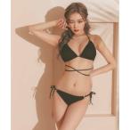 re TIKKA Retica sexy нижний Cross дизайн автомобиль - кольцо топ на бретелях бикини купальный костюм [ товары без возможности возврата ] ( черный )