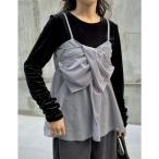 リエディ Re:EDIT チュールノットデザインキャミソールビスチェ （グレー）