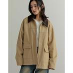 リエディ Re:EDIT 裏起毛コーデュロイカラーカバーオールジャケット （ベージュ）