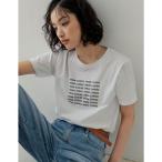 リエディ Re_EDIT 天竺MON CHERIロゴTシャツ (ホワイト×ブラック)